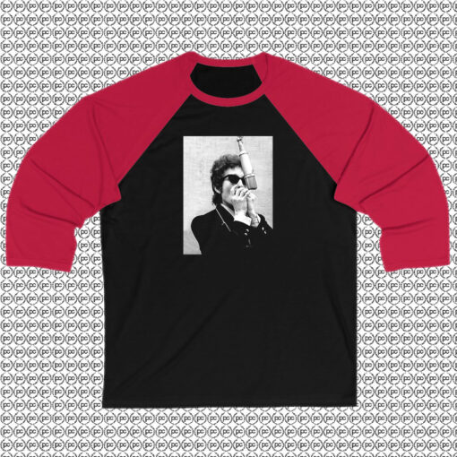 Bob Dylan Playing Harmonica Raglan Tee