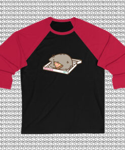 Box Pusheen Eating Pizza Raglan Tee