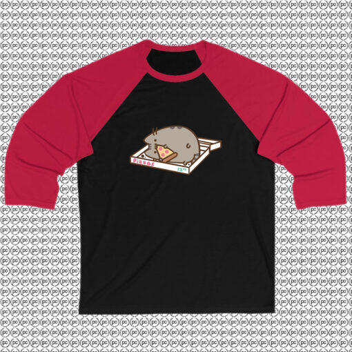 Box Pusheen Eating Pizza Raglan Tee