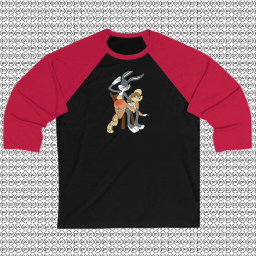 Bugs Bunny Spanking Lola Bunny Funny Raglan Tee