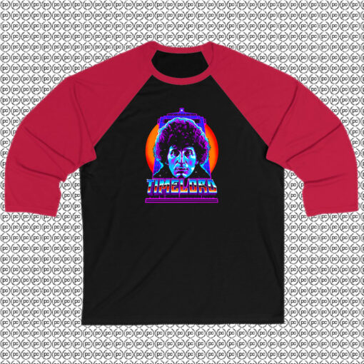 Cheap Custom Tom Baker Doctor Who Time Lords Raglan Tee