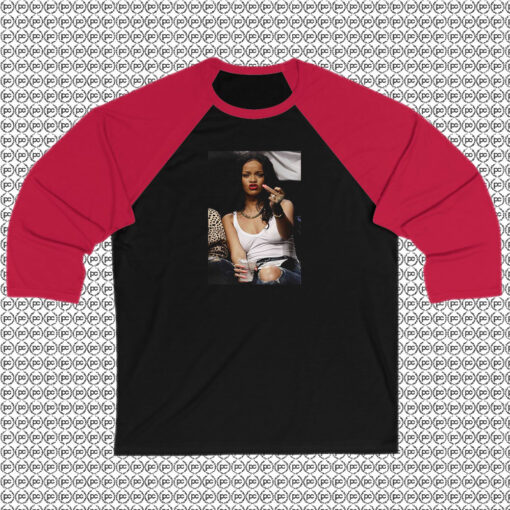 Cool Rihanna Fuck Middle Finger Raglan Tee