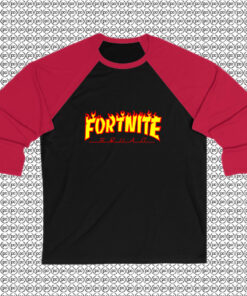 Fortnite Squad Thrasher Flame Raglan Tee