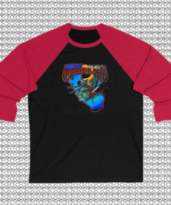 Grateful Dead Surfing Skeleton anas Raglan Tee