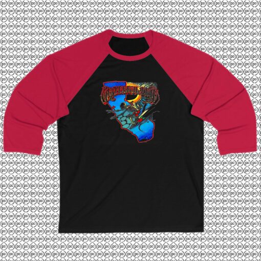 Grateful Dead Surfing Skeleton anas Raglan Tee