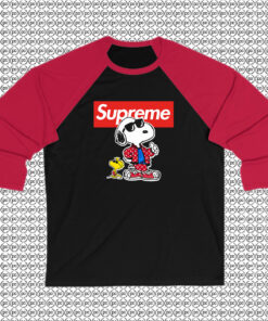 Grunge Snoopy Supreme Collab Raglan Tee