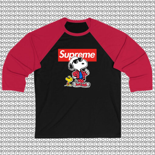 Grunge Snoopy Supreme Collab Raglan Tee