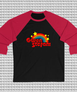 Gwen Stefani Retro Rainbow Raglan Tee