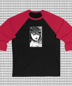 Junji Ito Uzumaki Spiral Eye T Shirt Cheap Raglan Tee