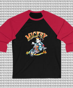 MICKEY Est. American Classic 1928 Motorbike Raglan Tee