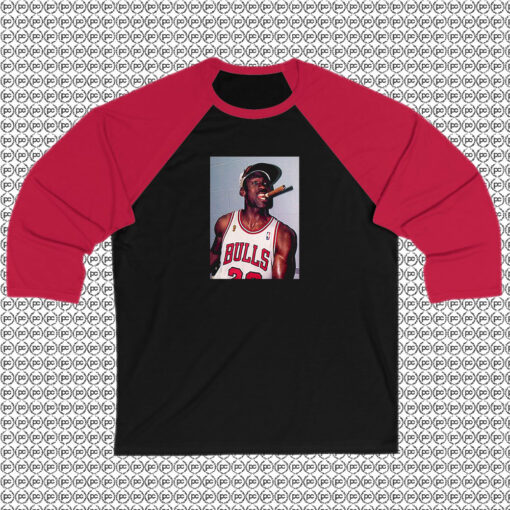 Michael Jordan Cigar Smoke Champions Raglan Tee