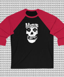 Misfits Distressed Skull Raglan Tee