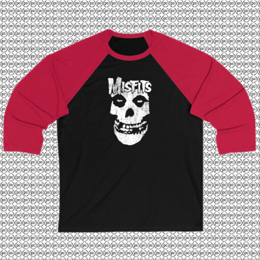 Misfits Distressed Skull Raglan Tee