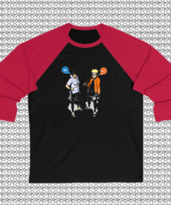 Naruto Nike and Sasuke Adidas White Raglan Tee