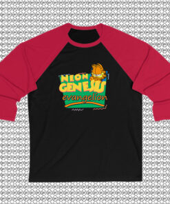 Neon Genesis Evangelion Meets Garfield Raglan Tee