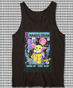 Neon Mandalorian Comic Book Cover Star Wars Unisex Tank Top