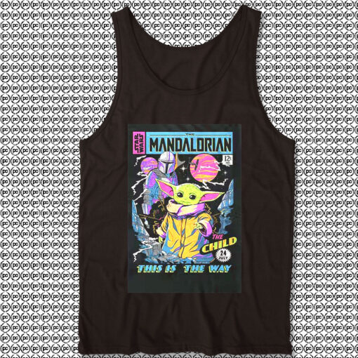 Neon Mandalorian Comic Book Cover Star Wars Unisex Tank Top