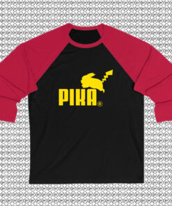 Puma Logo Pika Pokemon Pikachu Raglan Tee