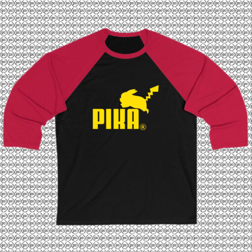 Puma Logo Pika Pokemon Pikachu Raglan Tee