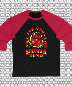 Roll For Your Life Stranger Things Raglan Tee