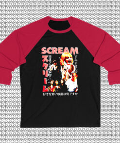 Scream Collage Boyfriend Fit Girls Raglan Tee