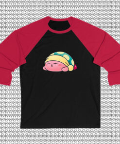 Sleeping Kirby Pokemon Animal Crossing Raglan Tee