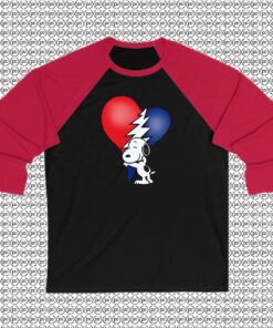 Snoopy Grateful Dead I Love Raglan Tee