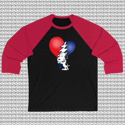 Snoopy Grateful Dead I Love Raglan Tee