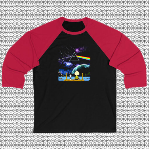 Snoopy and Charlie Brown Pink Floyd Raglan Tee