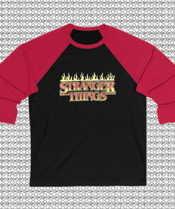 Stranger Things Flaming Logo Raglan Tee