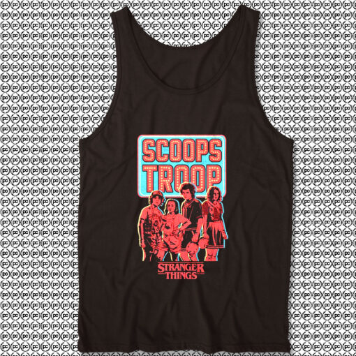 Stranger Things Scoops Troop In Red Unisex Tank Top