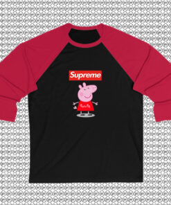 Supreme Box Red Peppa Pig Raglan Tee