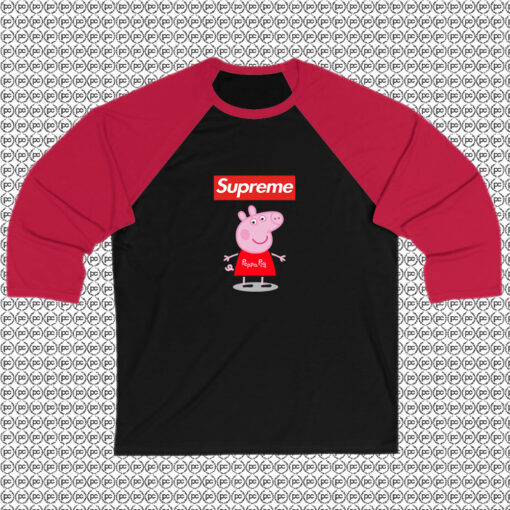 Supreme Box Red Peppa Pig Raglan Tee