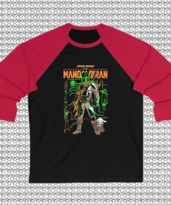 The Mandalorian And The Child Outlines Star Wars Raglan Tee