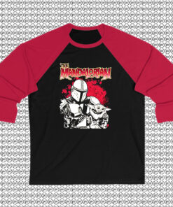 The Mandalorian Bounty Hunter And Child Star Wars Raglan Tee