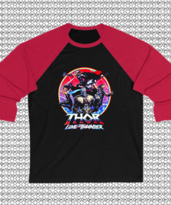 Thor Love And Thunder Retro Circle Marvel Comics Raglan Tee