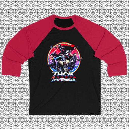 Thor Love And Thunder Retro Circle Marvel Comics Raglan Tee