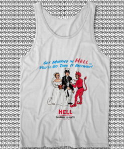 Vintage 1990s Get Married In Hell Devil Comedy Unisex Tank Top