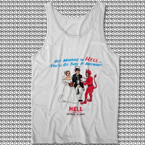 Vintage 1990s Get Married In Hell Devil Comedy Unisex Tank Top