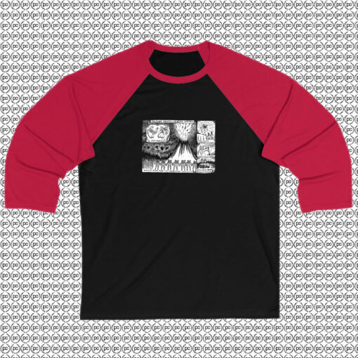 Volcano Erupts Radiohead Raglan Tee