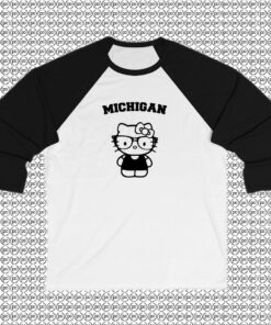 michigan hello kitty Raglan Tee