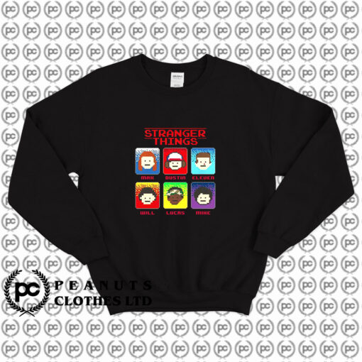 8 Bit Characters Stranger Things Sweatshirt