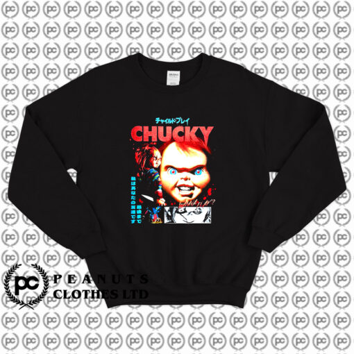 Childs Play Chucky Collage Boyfriend Fit Girls Sweatshirt