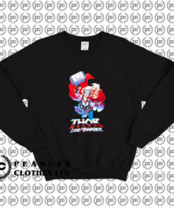 Love And Thunder Mighty Thor Boyfriend Fit Girls Sweatshirt