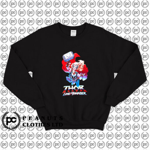 Love And Thunder Mighty Thor Boyfriend Fit Girls Sweatshirt