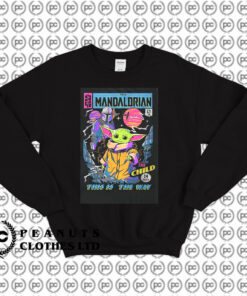 Neon Mandalorian Comic Book Cover Star Wars Sweatshirt