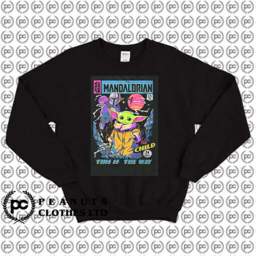 Neon Mandalorian Comic Book Cover Star Wars Sweatshirt