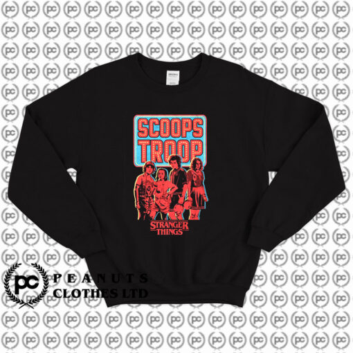 Stranger Things Scoops Troop In Red Sweatshirt