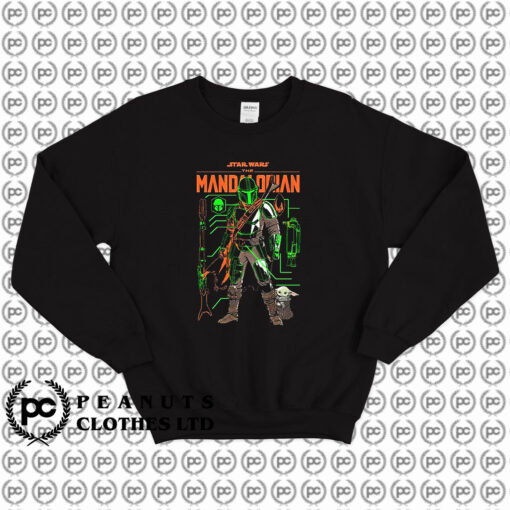 The Mandalorian And The Child Outlines Star Wars Sweatshirt