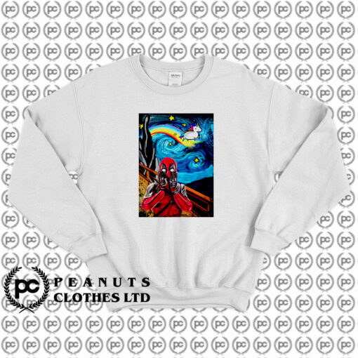 Deadpool Scream Unicorn Starry Night Sweatshirt